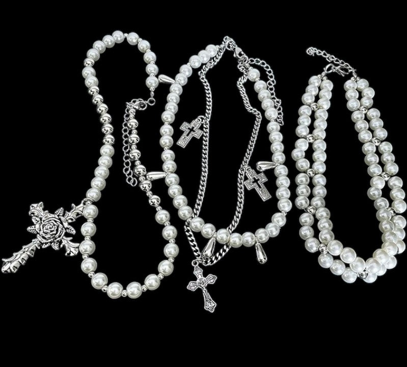 Rose, Crosses & Pearls