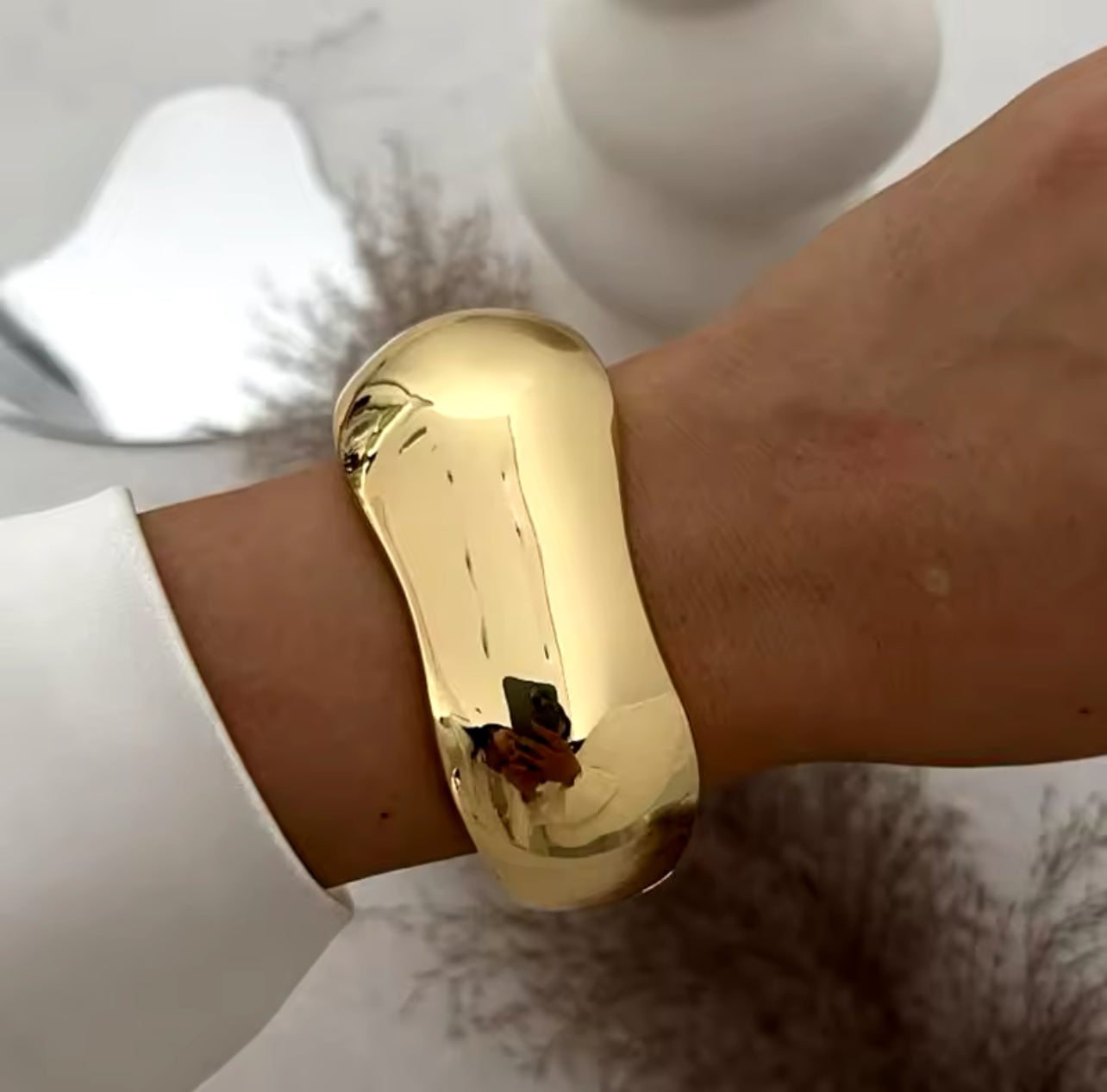 Chrome Squared Bangle