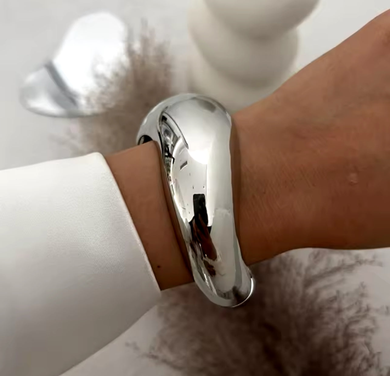 Oval Chrome Bangle