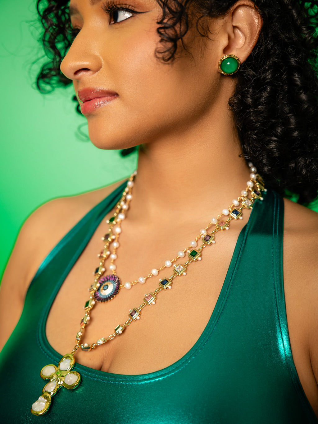 White Pearls Rosary Necklace