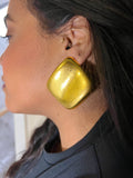 Big Chrome Square Earrings