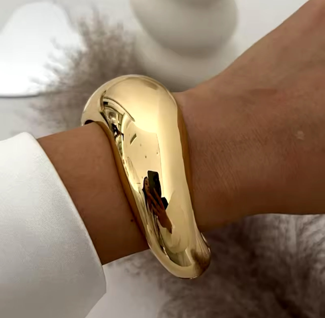 Oval Chrome Bangle