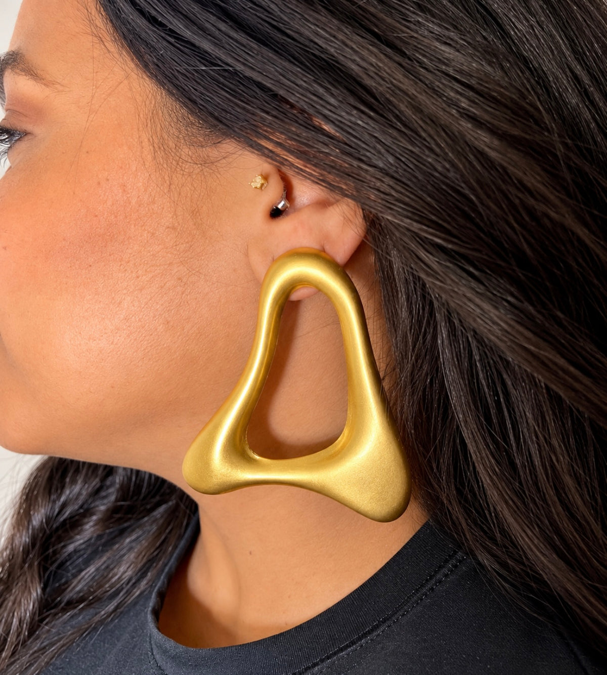 Golden Matte Sculpt Earrings
