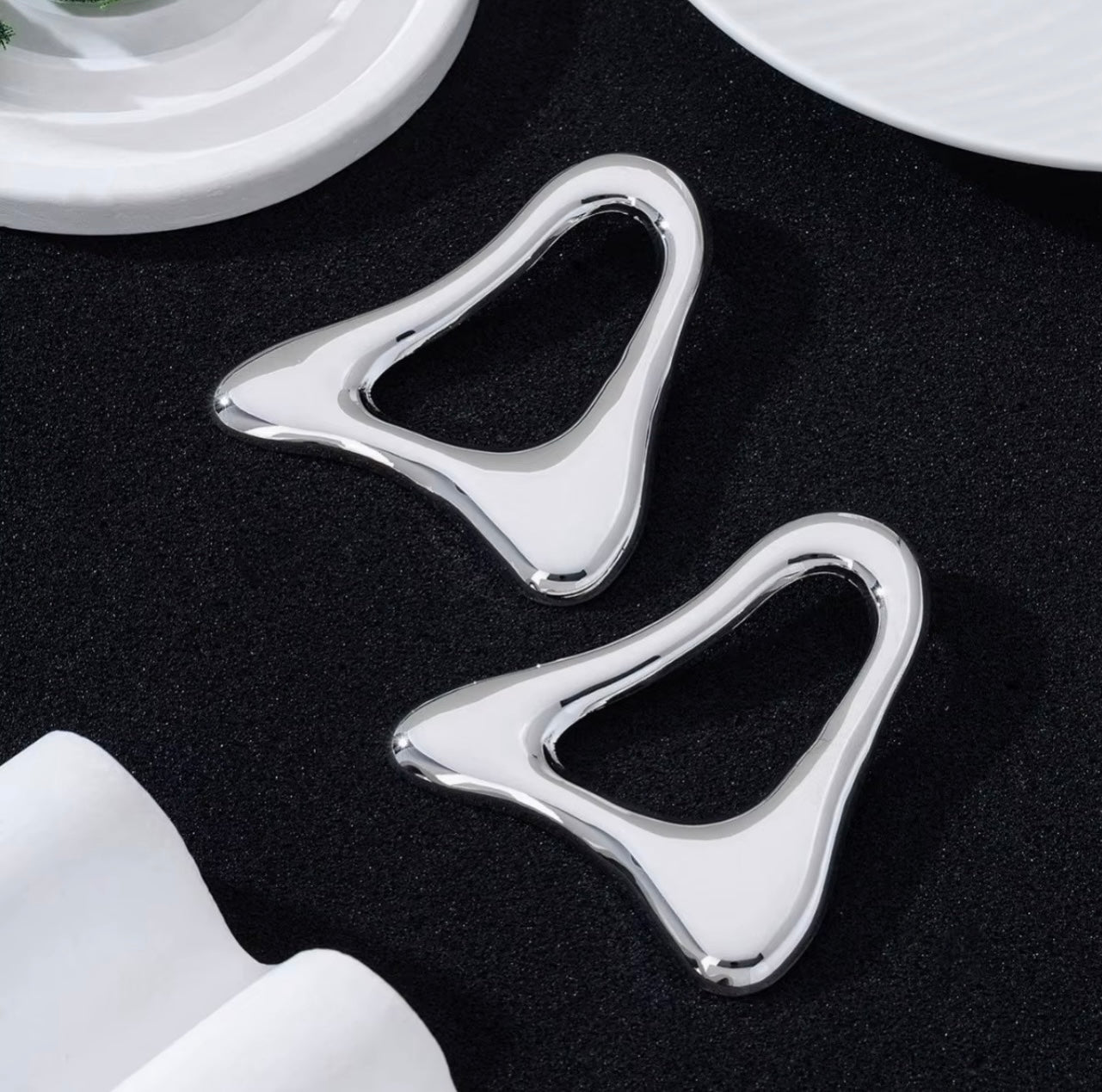 Mini Chrome Sculpt Earrings