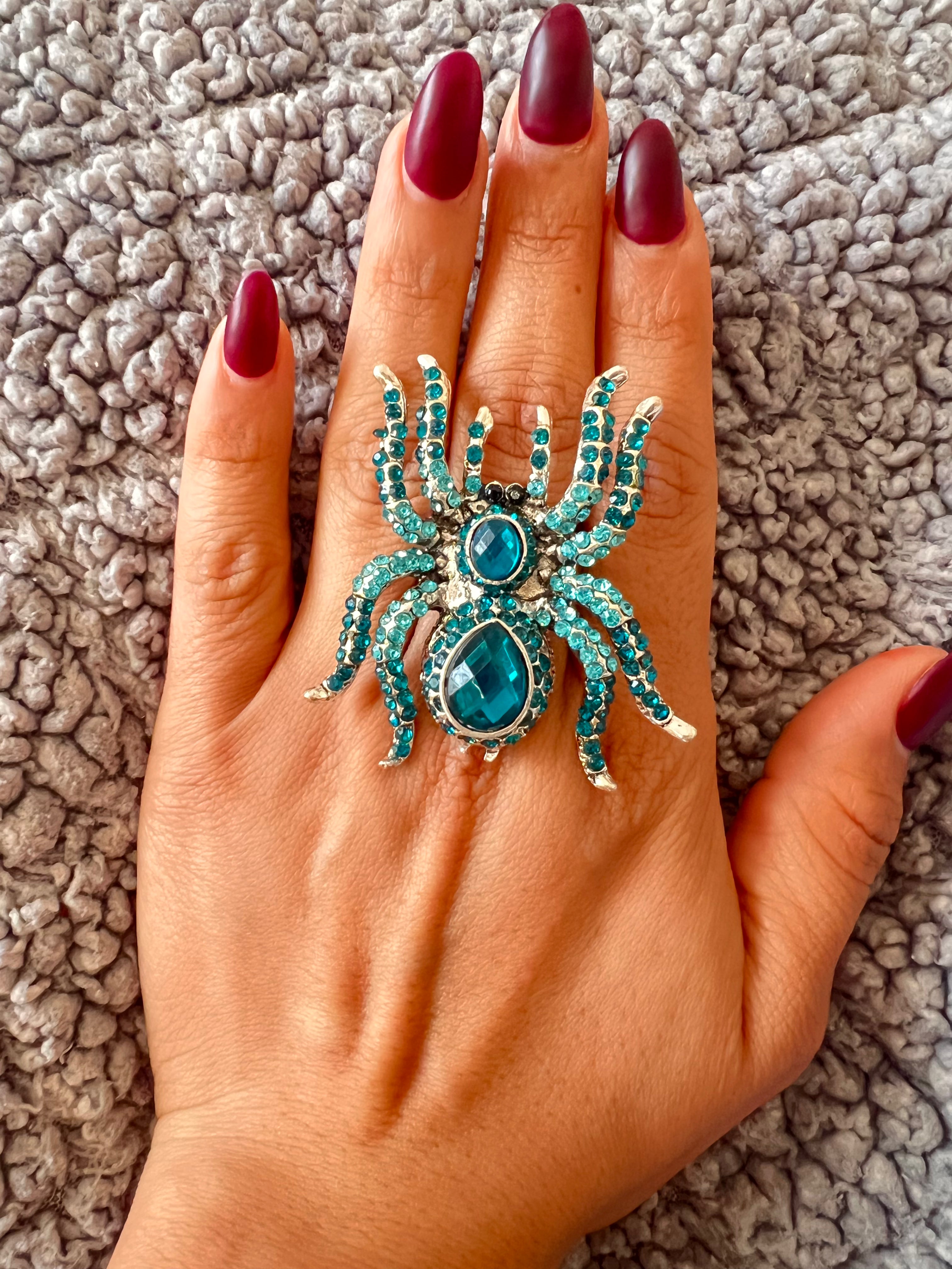 Blue Spider Ring