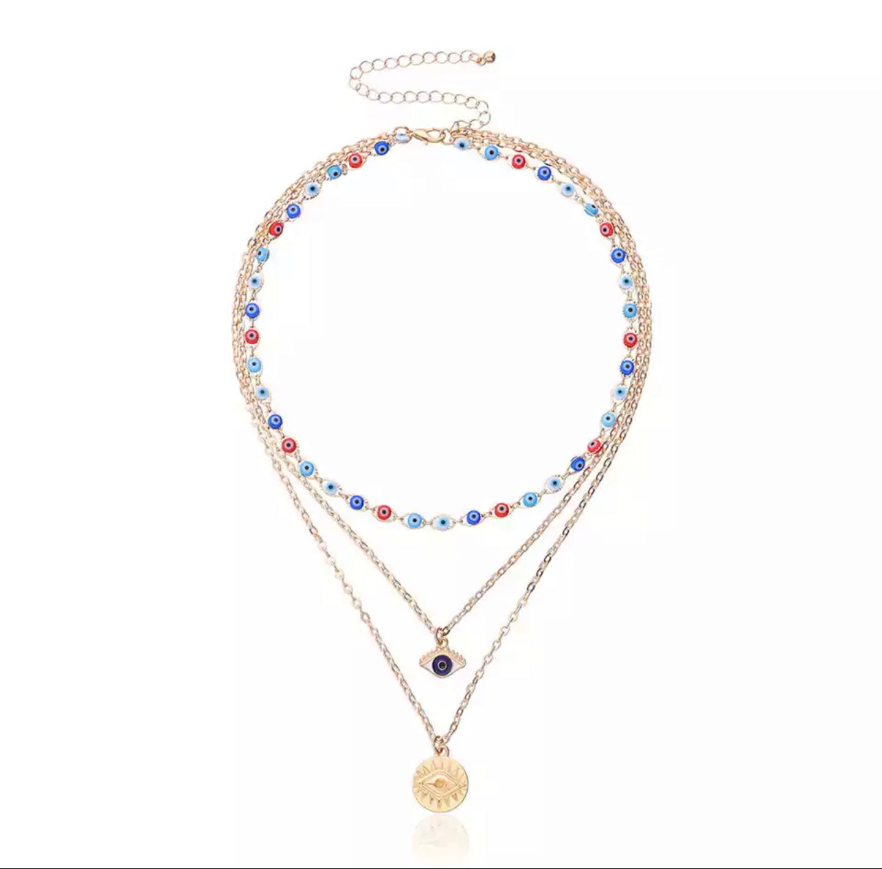 Double Layered Evil Eye Necklace