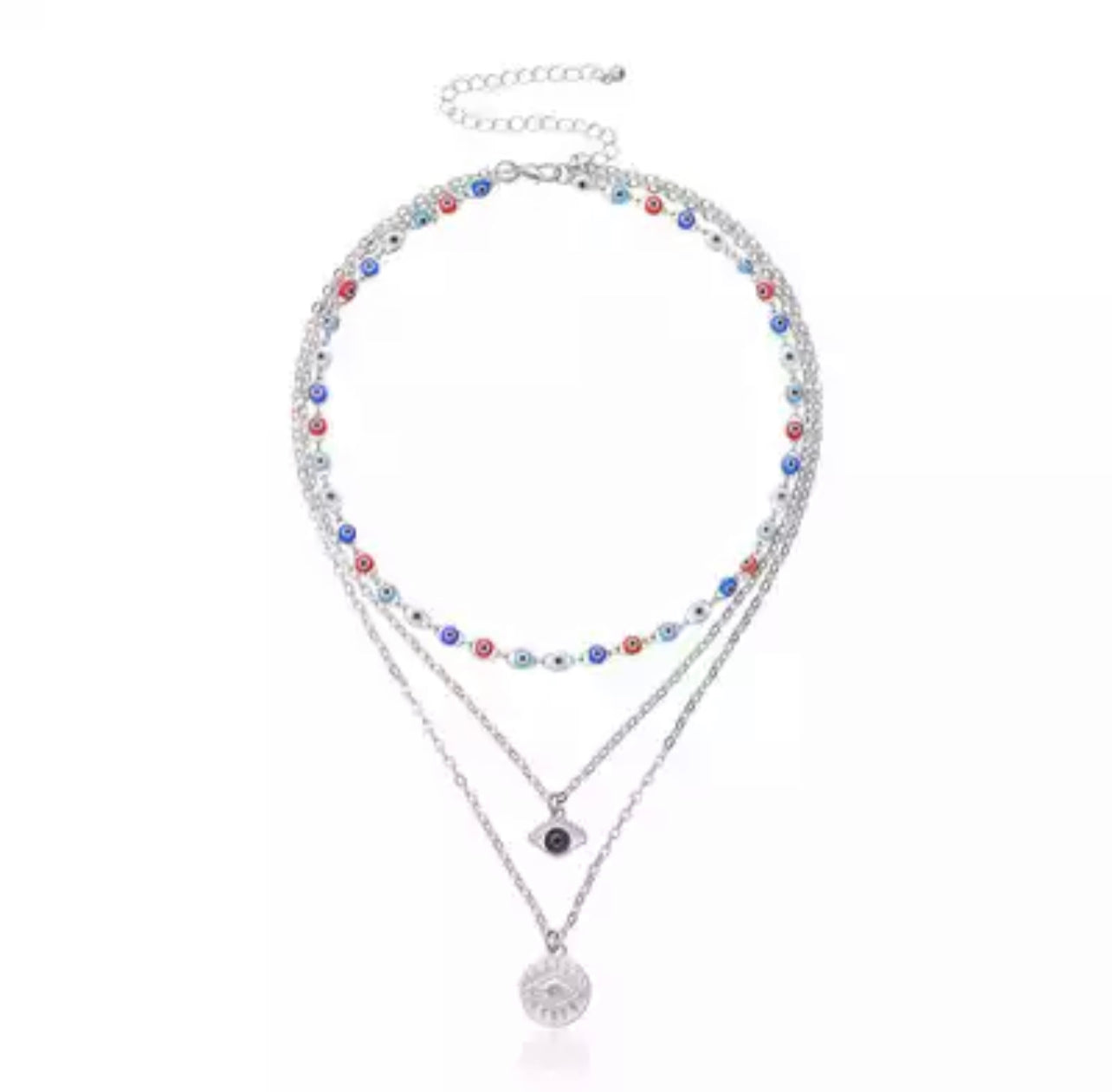 Double Layered Evil Eye Necklace
