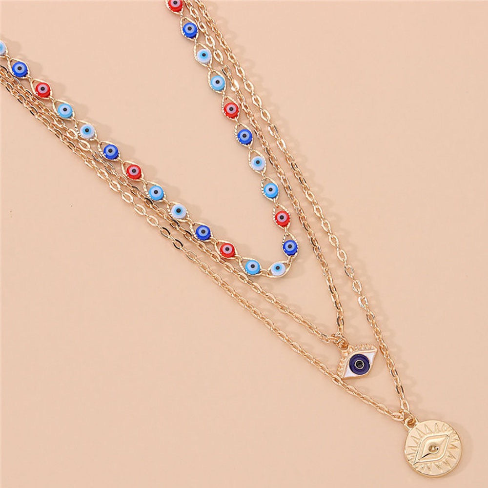 Double Layered Evil Eye Necklace