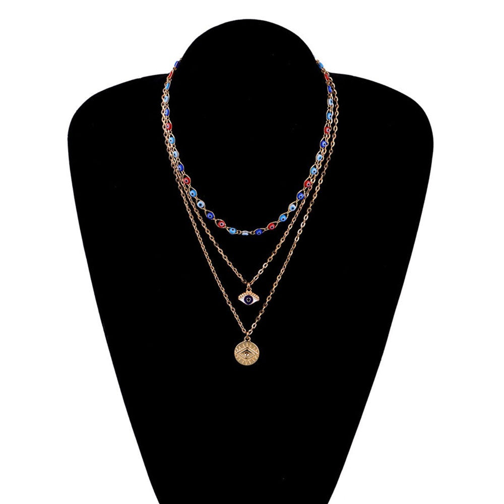 Double Layered Evil Eye Necklace