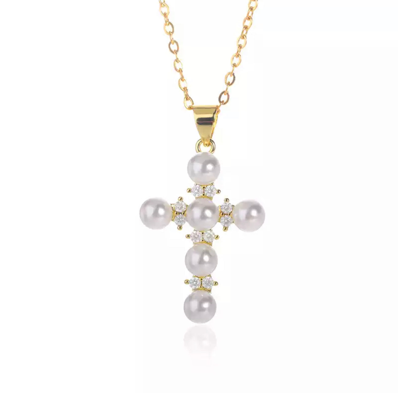 Pearl Cross Necklace
