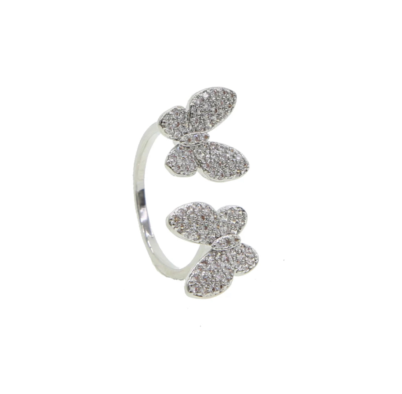 Double Butterfly Adjustable Ring