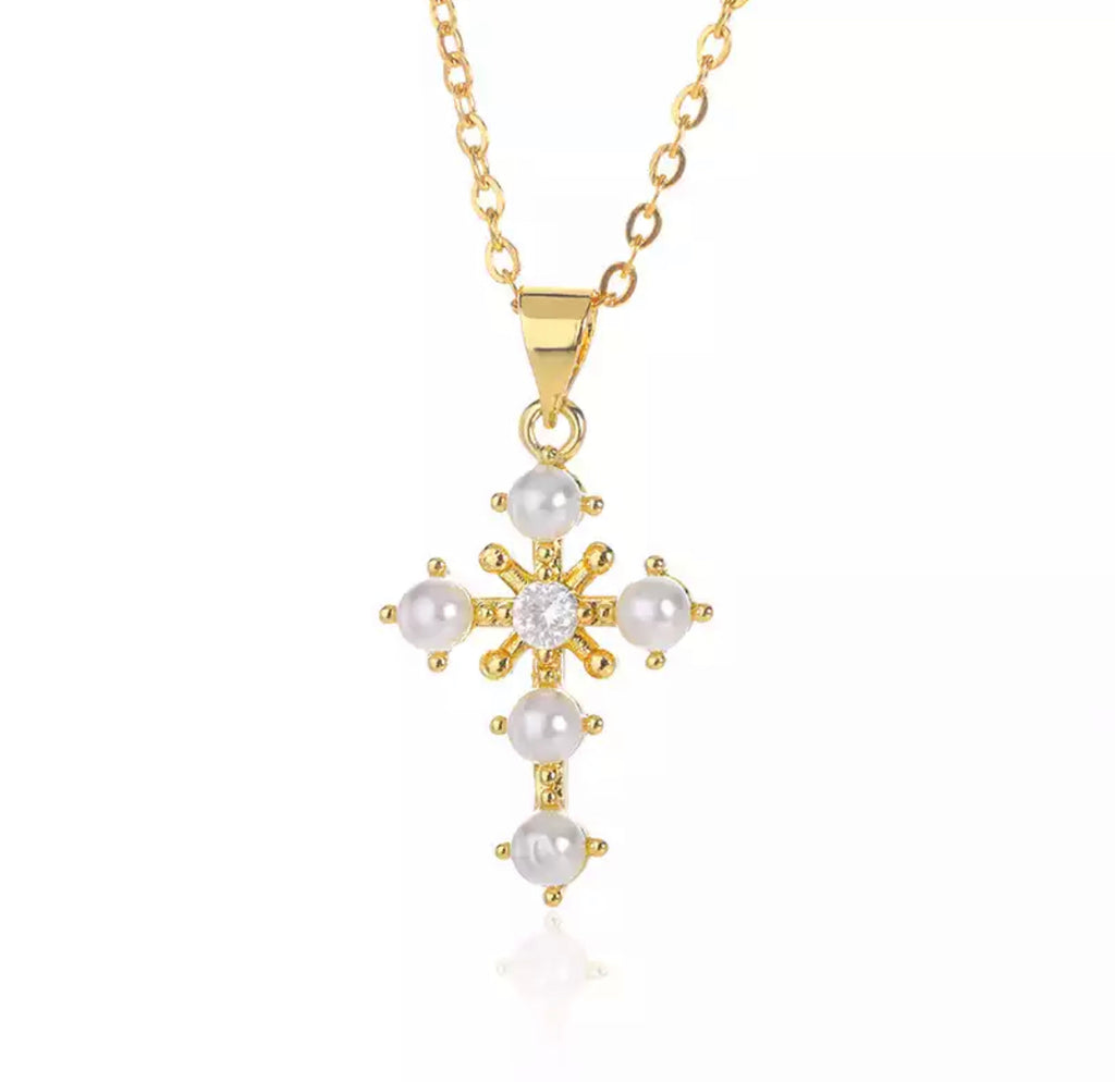 Pearl Cross Necklace